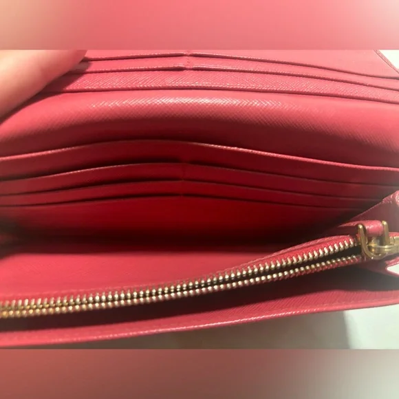Prada Saffiano Fiocco Pink Bow Wallet - Picture 9 of 9